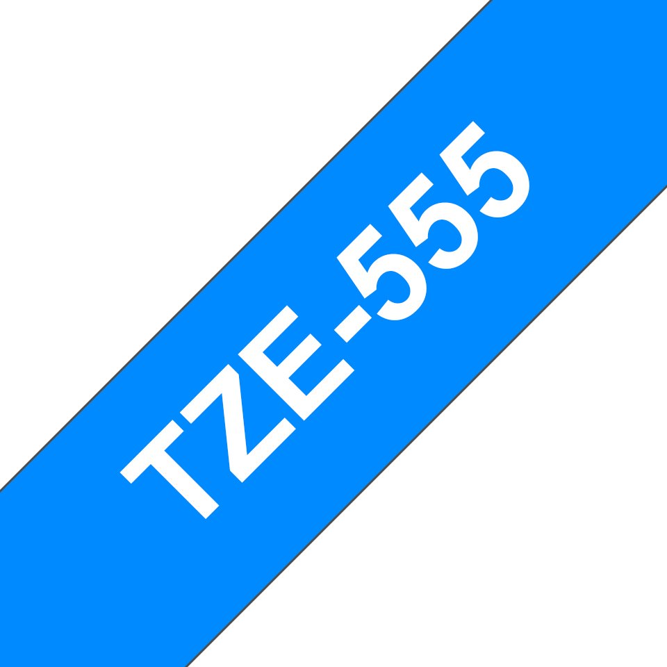 Brother Tze555 - Blanco Sobre Azul - Rollo (2,4 Cm X 8 M) 1 Bobina(S) Tipo Laminado - Para P-Touch Pt-3600, D600, D800, E500, E550, H500, P750, P900, P950, P-Touch Edge Pt-P750