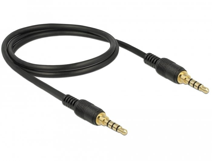 Delock Klinkencable 3,5 Mm 4 Pin Stecker Zu Stecker 1 M Schwarz