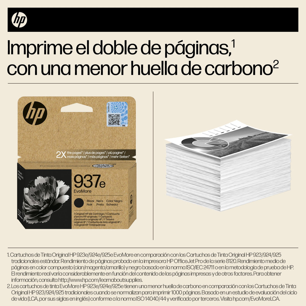 EAN 0199764688194 - HP 937e EvoMore Black Original Ink Cartridge cartucho de tinta 1 pieza(s) Alto rendimiento (XL) Negro imagen 3