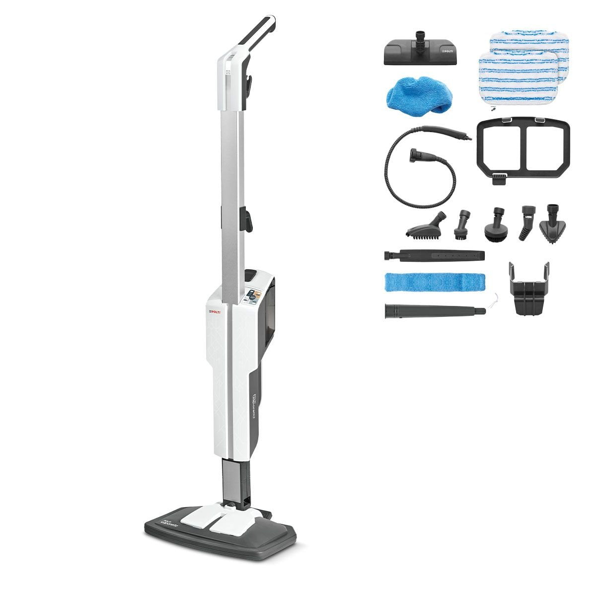 Mopa A Vapor Polti Pteu0304 Vaporetto Sv610 Style 2 En 1 Con Limpiador Portátil Integrado, Gris Blanco