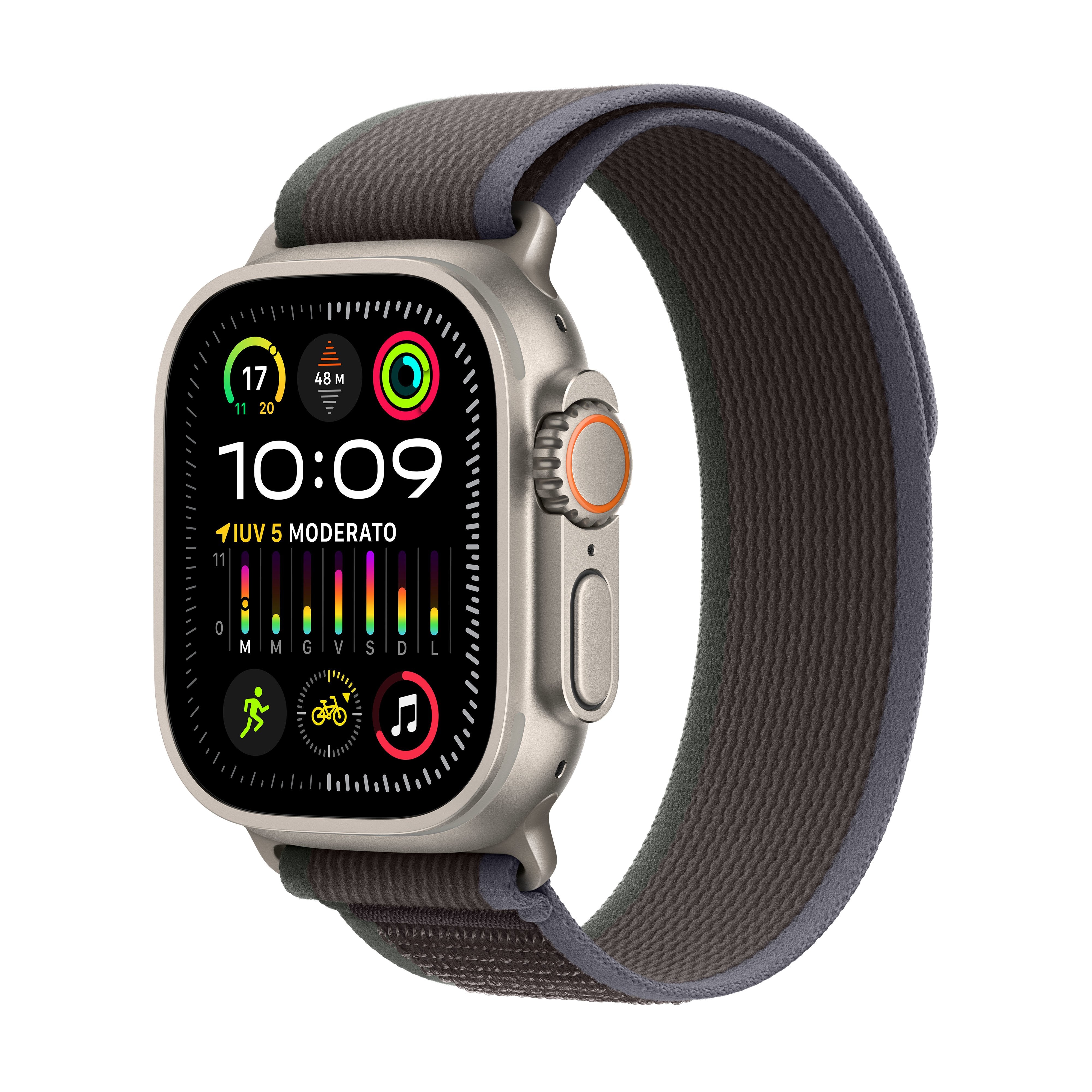 Apple Watch Ultra 2 Gps Cellular 49mm Caja De Titanio Correa Loop Trail Azul Negro M L