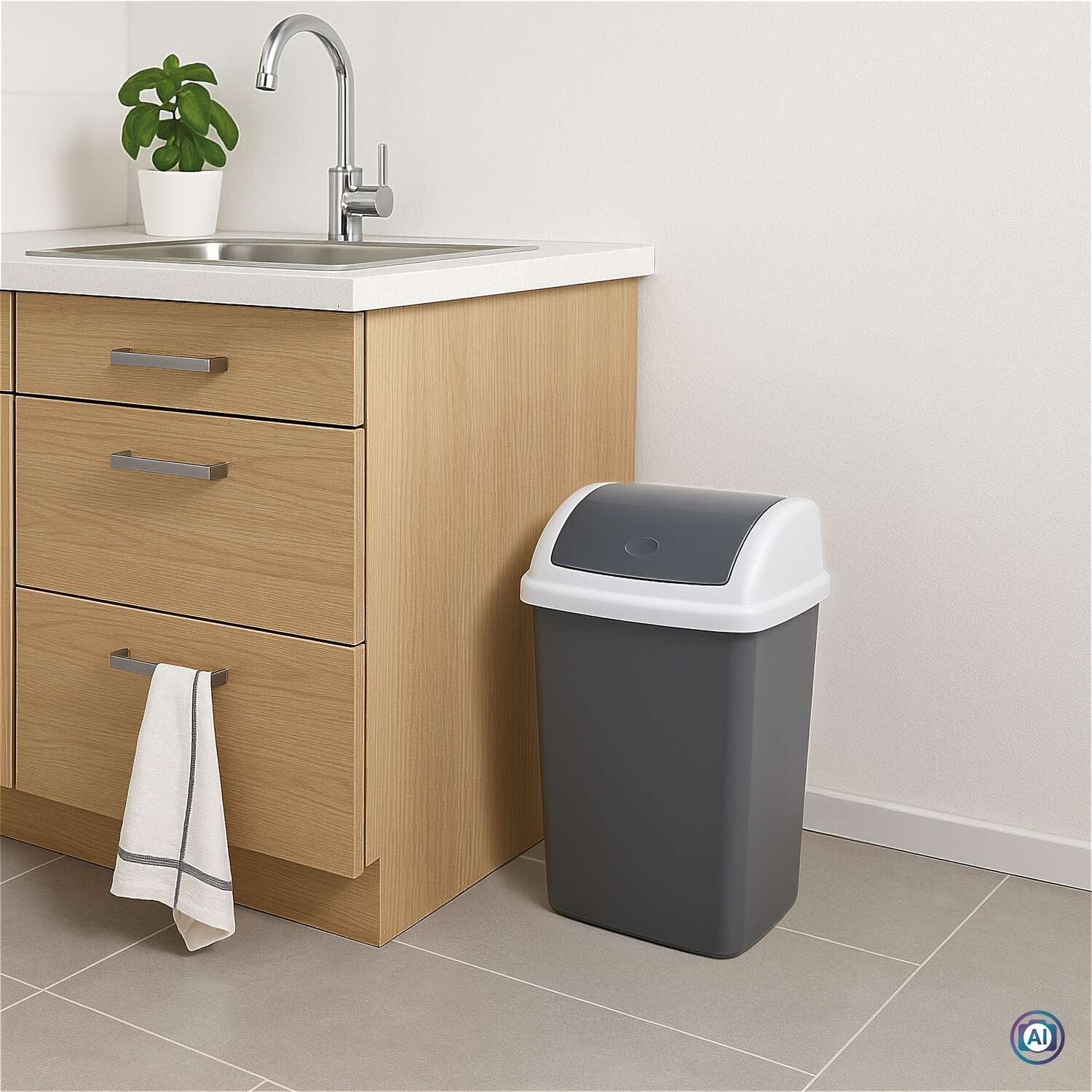 Maul Abfallbehälter Maulswing 24l Schwingdeckel Kunmmoff