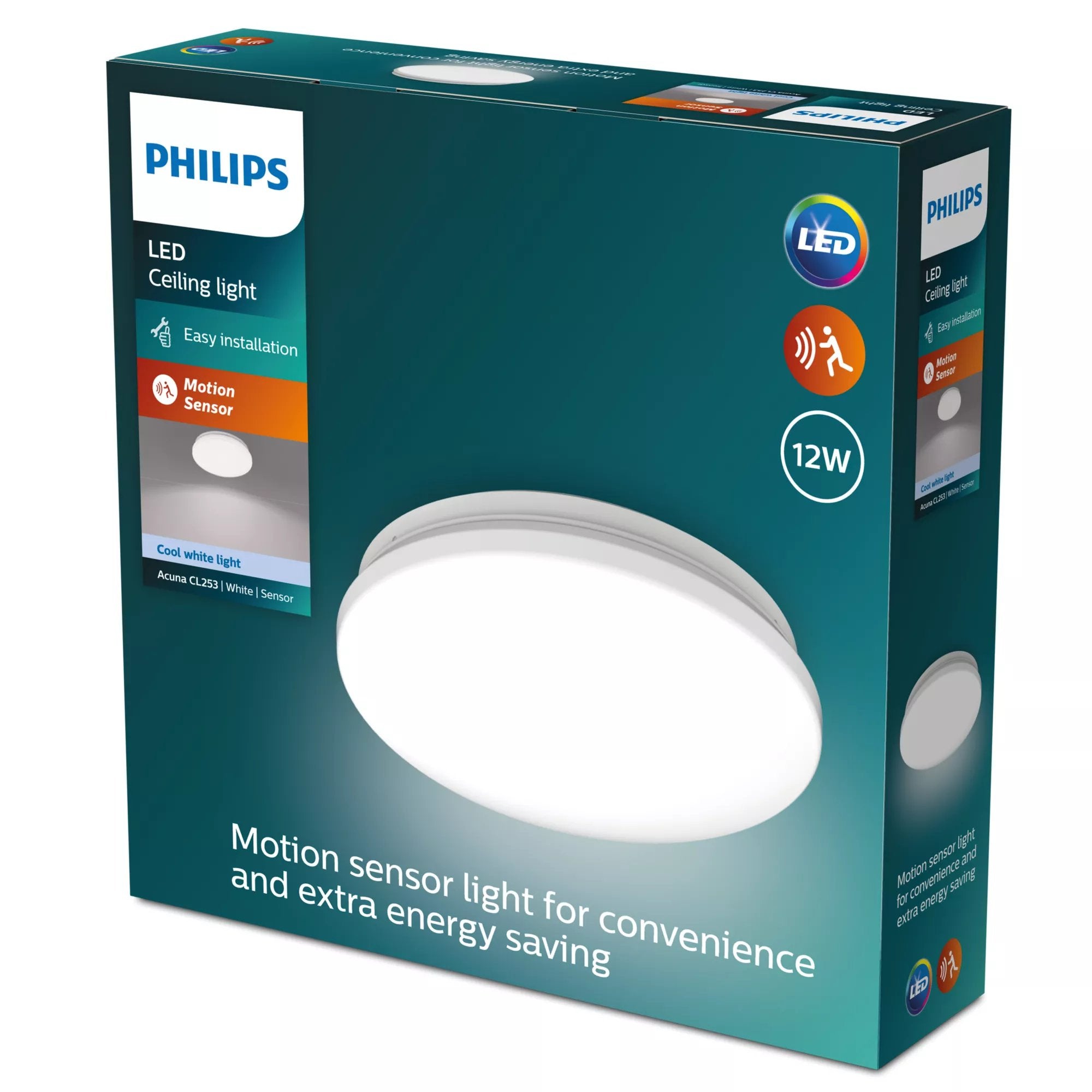Plafón Redondo Con Sensor, Acuna, 12 W, 4000 K, 1500 Lm, Luz Día, Ø 24,5 Cm