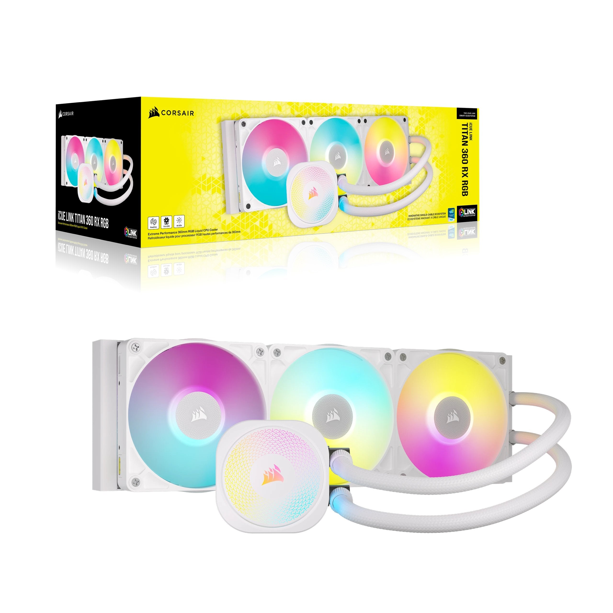 EAN 0840006685463 - Corsair iCUE LINK TITAN RX RGB Procesador Sistema de refrigeración líquida todo en uno 12 cm Blanco 1 pie imagen 5