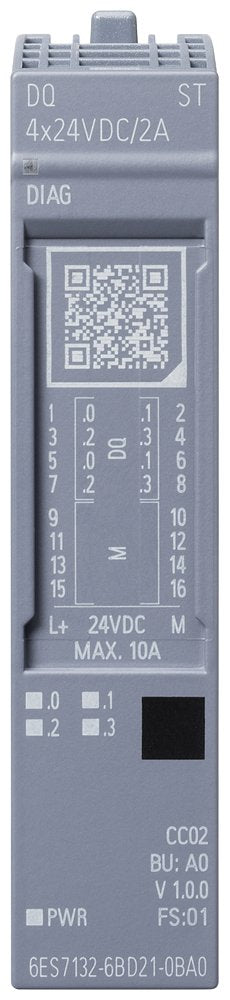 Siem 6es7132-6bd21-0ba0 Simatic Et 200sp Dq 4x24vdc 2a St Vpe 1