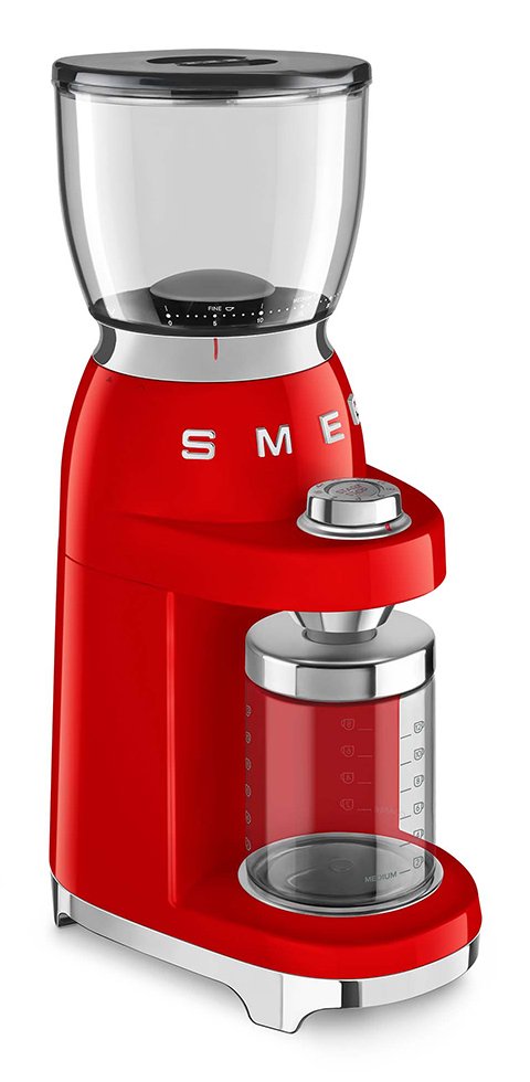 EAN 8017709318000 - Smeg CGF11RDEU molinillo de café 150 W Rojo, Transparente imagen 3