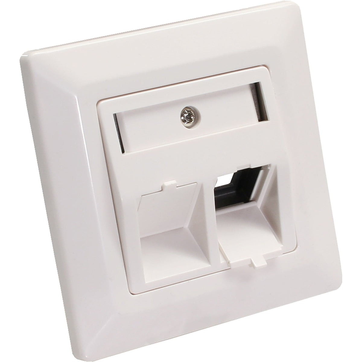 Inline Frame Set Para 2x Rj45 Bu/Lsa Empotrado, Keystone Snap-In, Ral9010, Blanco Puro