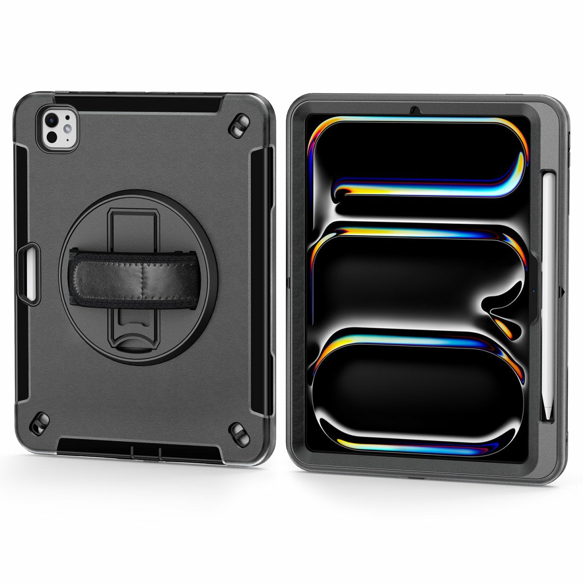 4smarts Rugged Case Grip Do Apple Ipad Pro 11" (M4, 2024) Uchwyt Stojak 360° Black