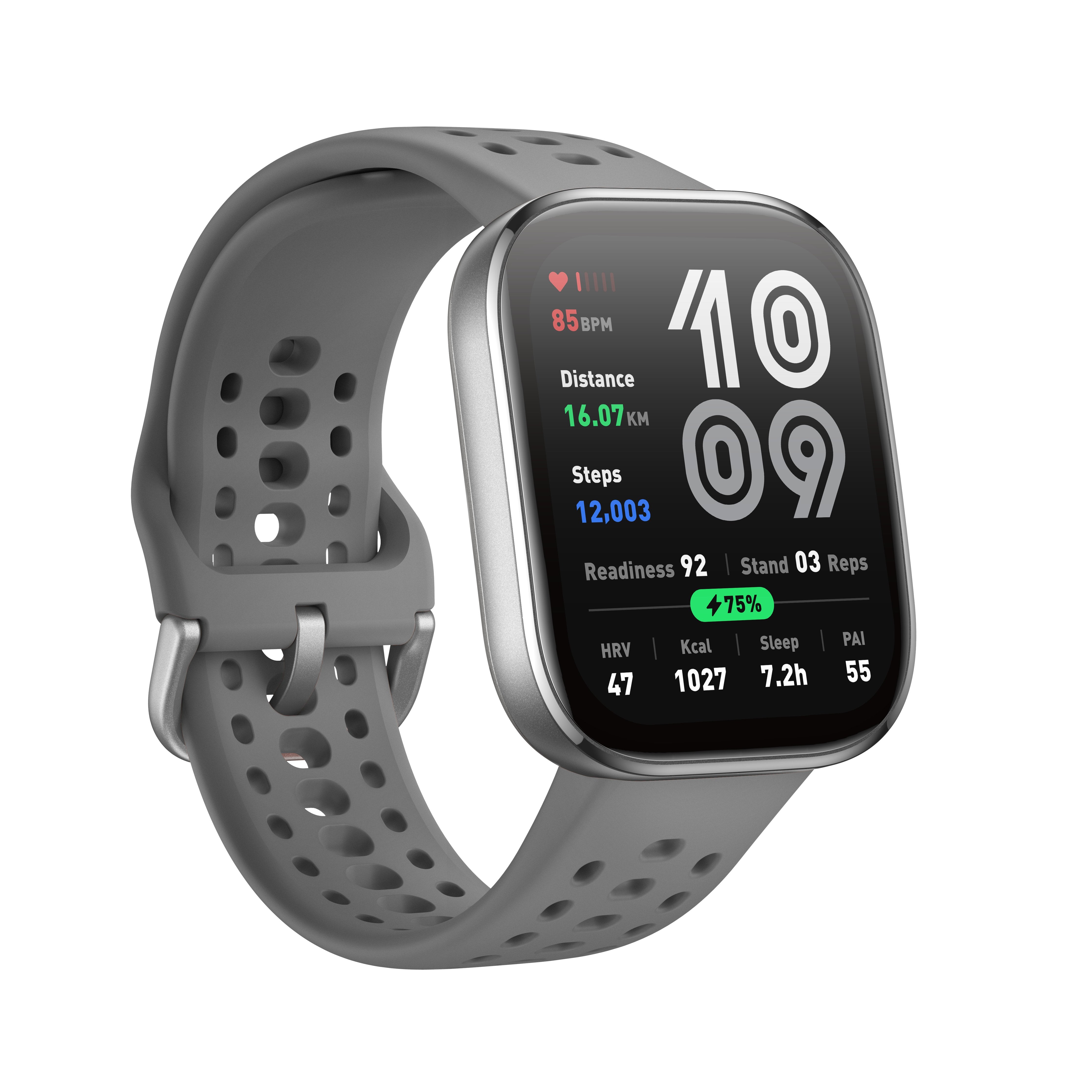 EAN 6970100377989 - Amazfit Bip 6 Charcoal 5 cm (1.97") AMOLED Digital 390 x 450 Pixeles Pantalla táctil Plata GPS (satélite) imagen 3