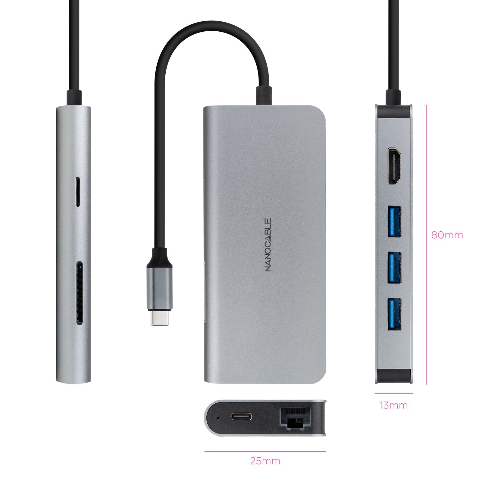 EAN 8433281015562 - Nanocable 10.16.4609 base para portátil y replicador de puertos Alámbrico USB 3.2 Gen 1 (3.1 Gen 1) Type- imagen 2