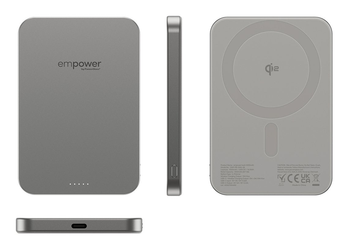 EAN 5715685028366 - PanzerGlass empower™ by ® empower™ Bank | 5000mAh | Titanium Cargador inalámbrico Titanio imagen 5