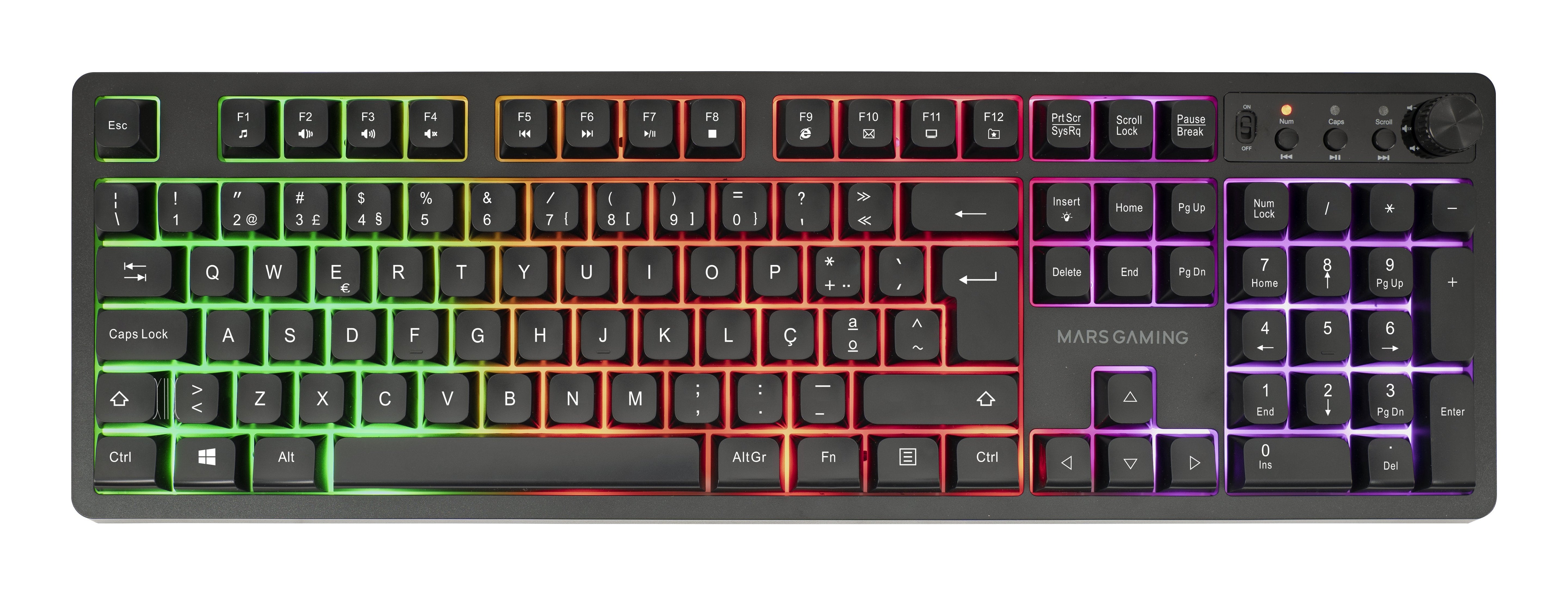Teclado Mouse Y Alfombrilla Mars Gaming Mcpwxpt Negro H-Mech Frgb 3200dpi Portugues