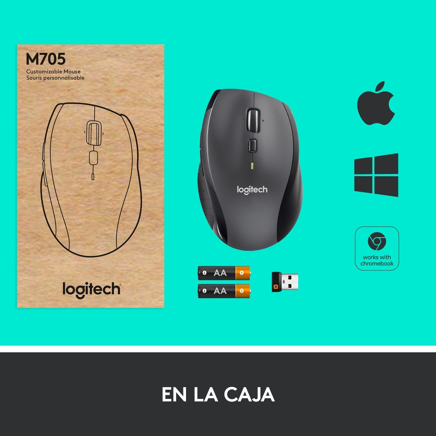EAN 5099206023901 - Logitech Marathon M705 ratón Oficina mano derecha RF inalámbrico Óptico 1000 DPI imagen 16