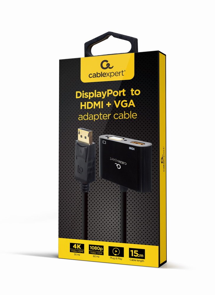 EAN 8716309124355 - Gembird A-DPM-HDMIFVGAF-01 cable DisplayPort 0,1 m Negro imagen 3