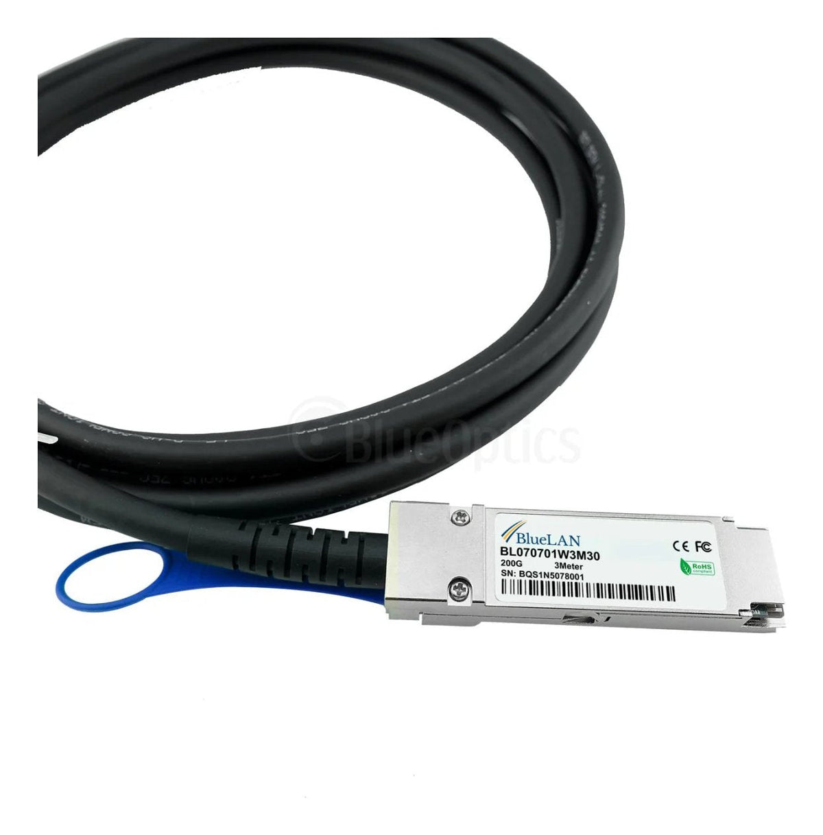 Blueoptics Fortinet Fn-Cable-Qsfp56-Dac-Lb5 Qsfp56 Direct Attach Cable, 200gb/S,30awg, 2.5 M
