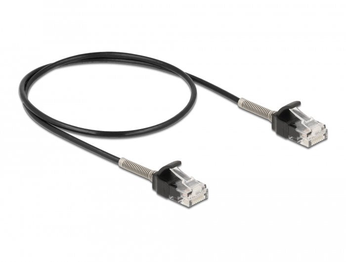 Delock Cable Rj45 Stecker Zu Rj45 Stecker Mit Knickschutz Cat.6a 50 Cm Schwarz