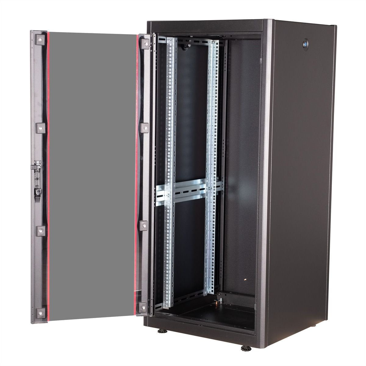 Roline 19-Zoll Netzwerkschrank Basic 26 He, 600x600 Bxt Glastr Schwarz