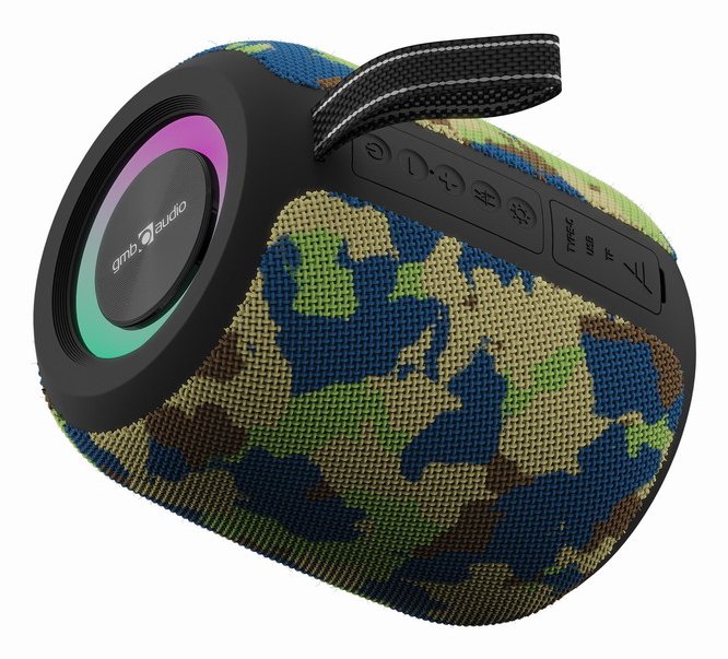 Altavoz Gembird Bt Con Efecto De Luz Led Rgb Camuflaje