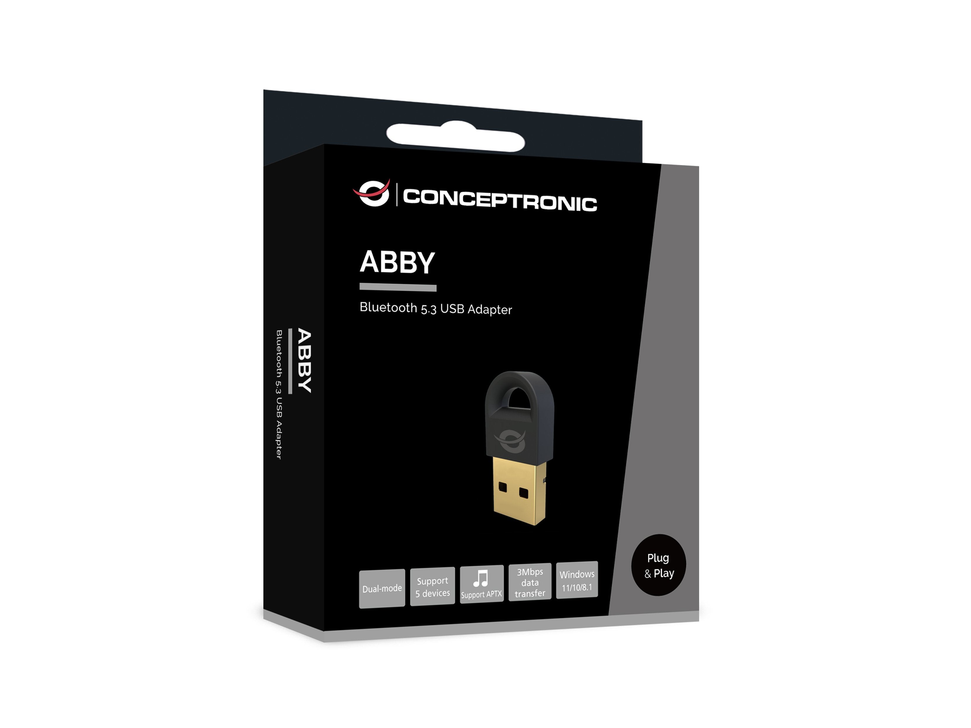 Conceptronic Bluetooth Adaptador 5.3 Nanousb 10- 20m Negro