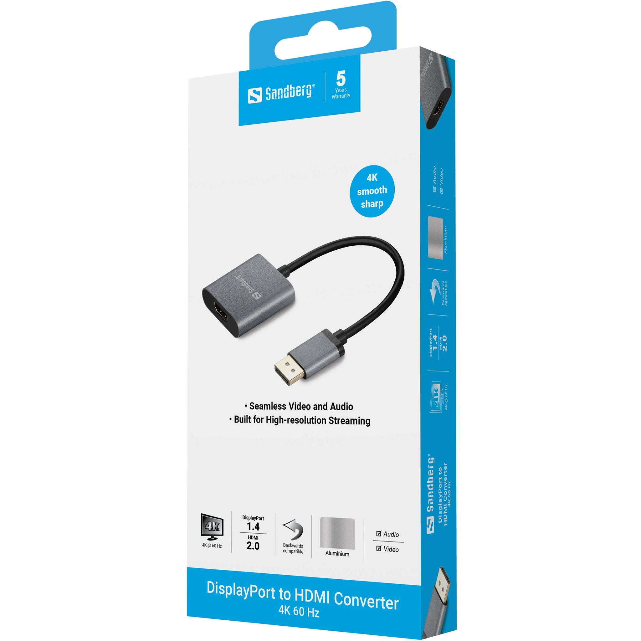 EAN 5705730509193 - Sandberg 509-19 adaptador de cable de vídeo DisplayPort HDMI tipo A (Estándar) Gris imagen 3
