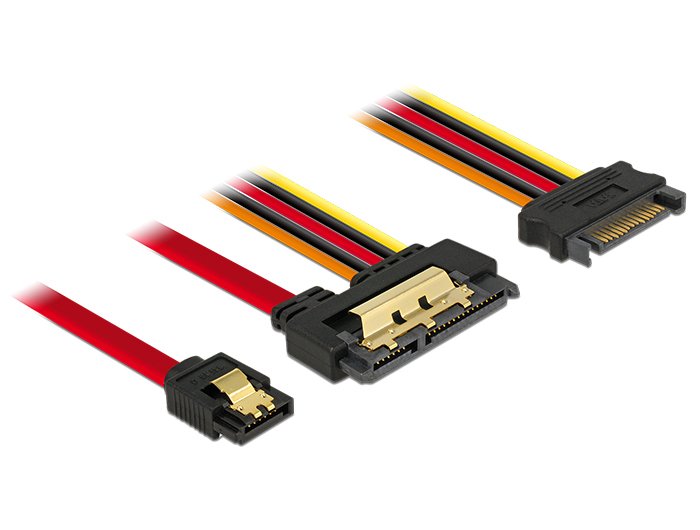 EAN 4043619852284 - DeLOCK 85228 cable de SATA 0,3 m SATA 7-pin SATA 22-pin Negro imagen 1
