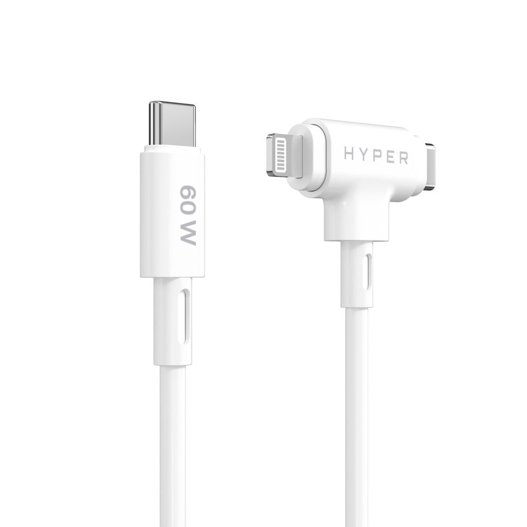 Hyperjuice Cable Lightning 24 Pin Usb-C Macho A 24 Pin Usb-C Lightning Macho 1.5 M Blanco