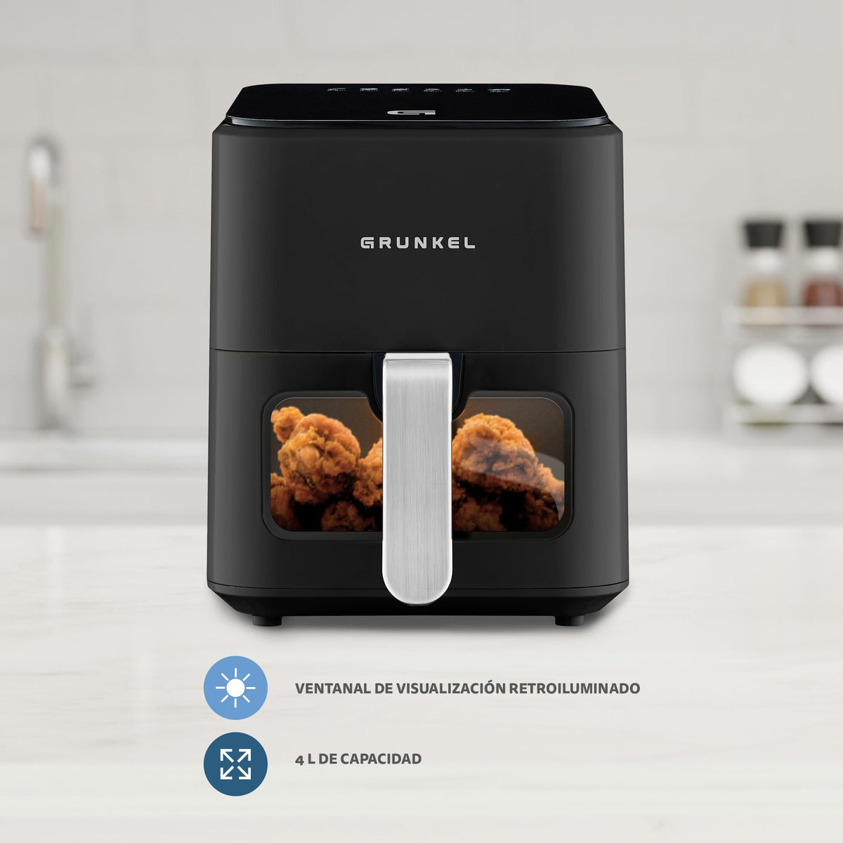 EAN 8426156017761 - Grunkel BLACKEASYFRYER freidora Sencillo 4 L Independiente 1200 W Freidora de aire caliente Negro imagen 7