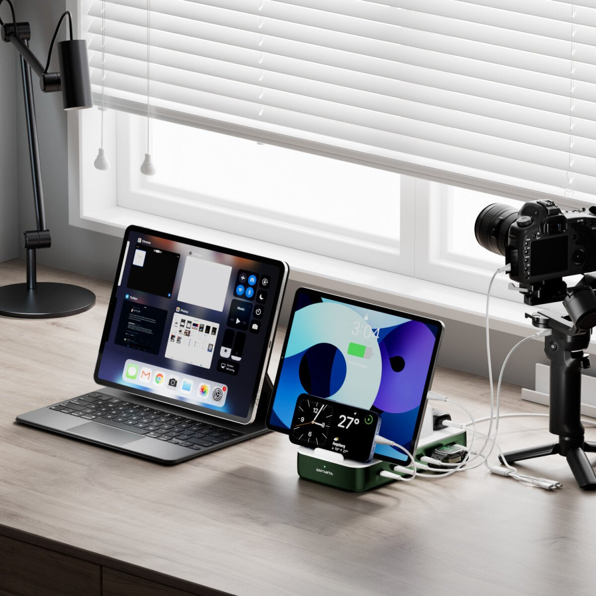 4smarts Ladestation Team 100w 5c 1a Inkl. 6 Cable, Grn