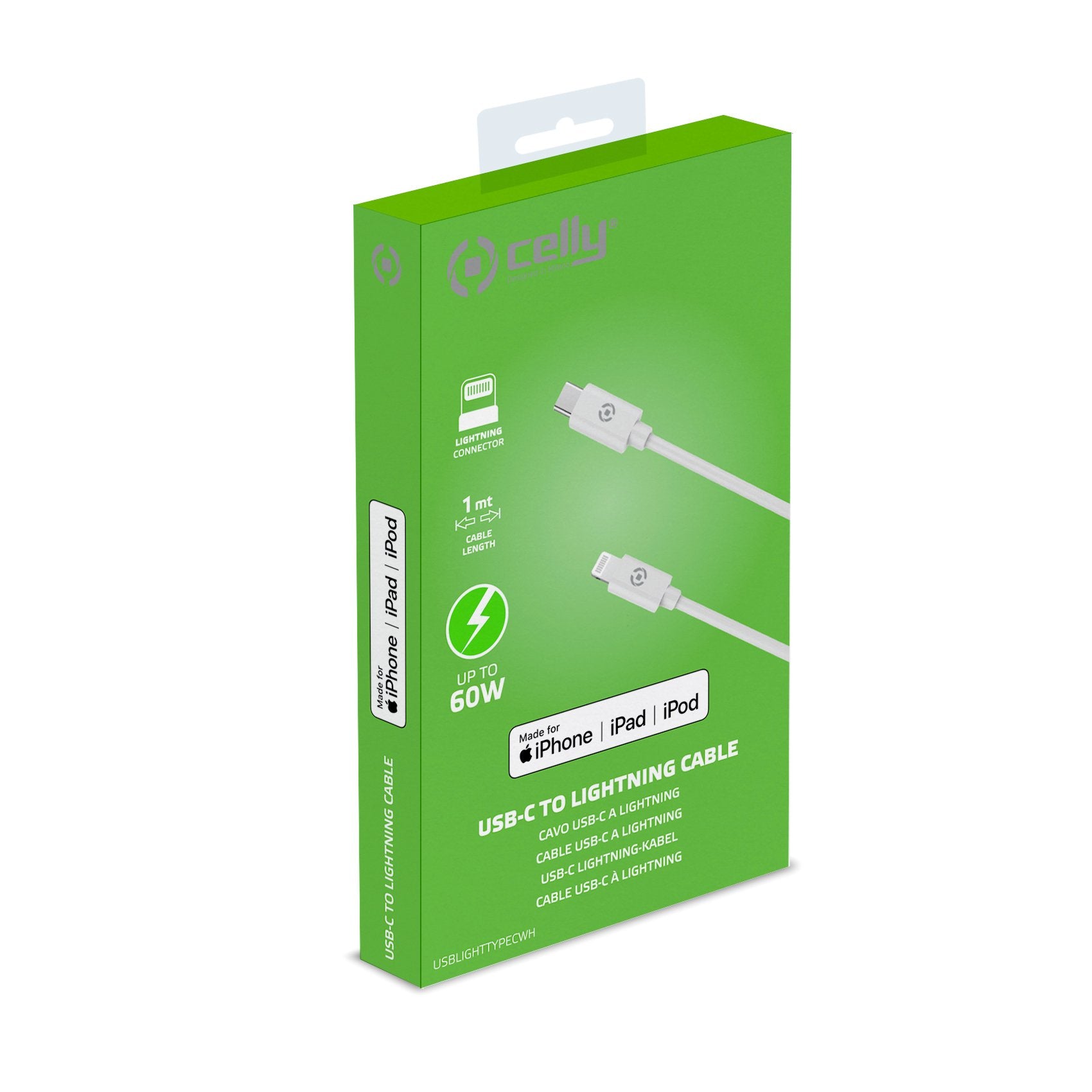 EAN 8021735749325 - Celly USBLIGHTTYPECWH cable de teléfono móvil Blanco 1 m USB C Lightning imagen 5