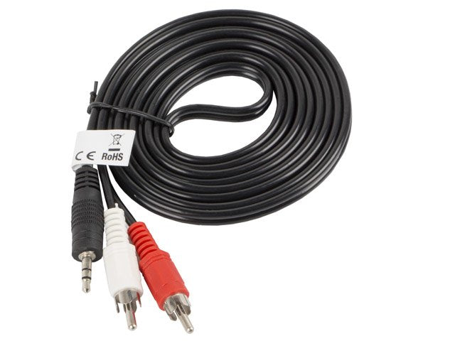 Lanberg Cable Estereo Ca-Mjrc-10cc-0025-Bk Jack 3.5mm A 2x Rca,2 Metros