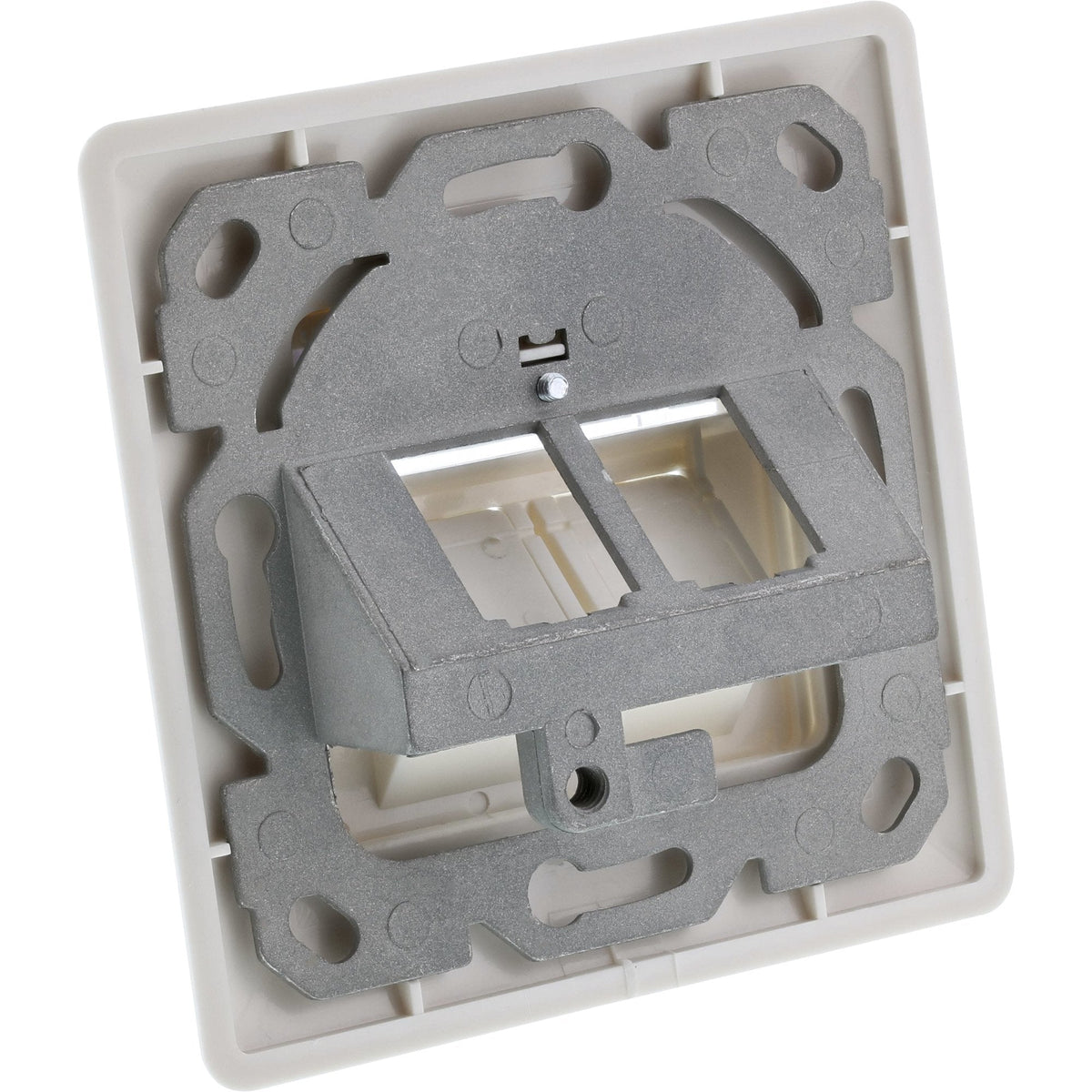 Inline Frame Set Para 2x Rj45 Bu/Lsa Empotrado, Keystone Snap-In, Ral9010, Blanco Puro