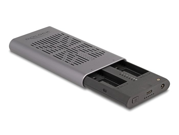 Delock 42027 Caja Externa Usb 20 Gbps Para 2 X Ssd M.2 Nvme Pcie Con Usb Type-C Hembra Y Función De Clonación