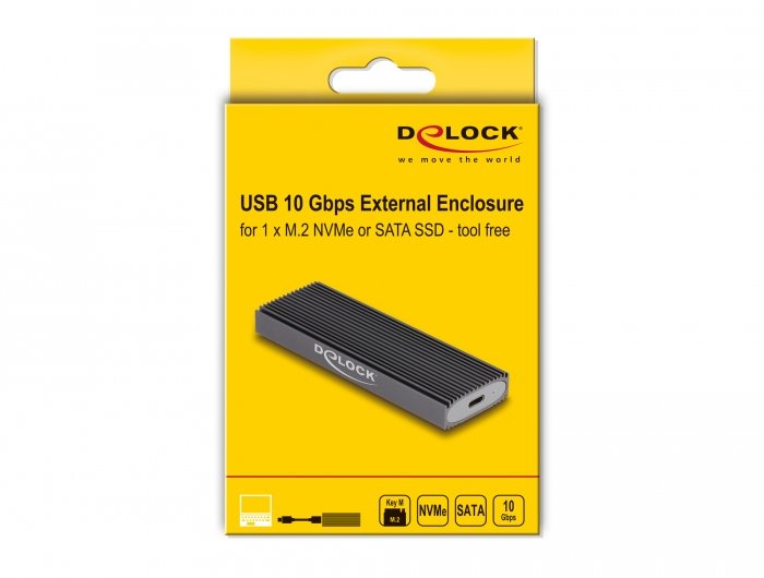 Delock 42019 Caja Externa Usb Type-C Para M.2 Nvme Pcie O Sata Ssd - Sin Herramientas
