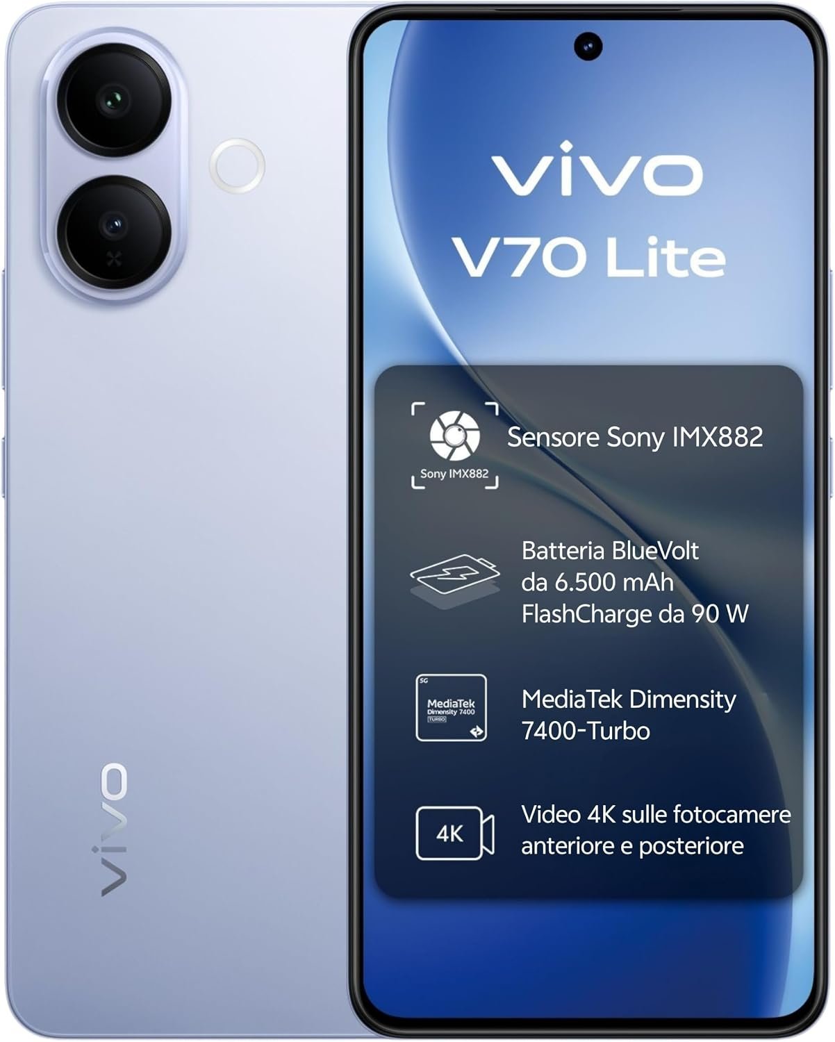 EAN 6932204535351 - VIVO V70 Lite 5G 17,2 cm (6.77") Android 16.0 USB Tipo C 6 GB 256 GB 6500 mAh Azul imagen 1