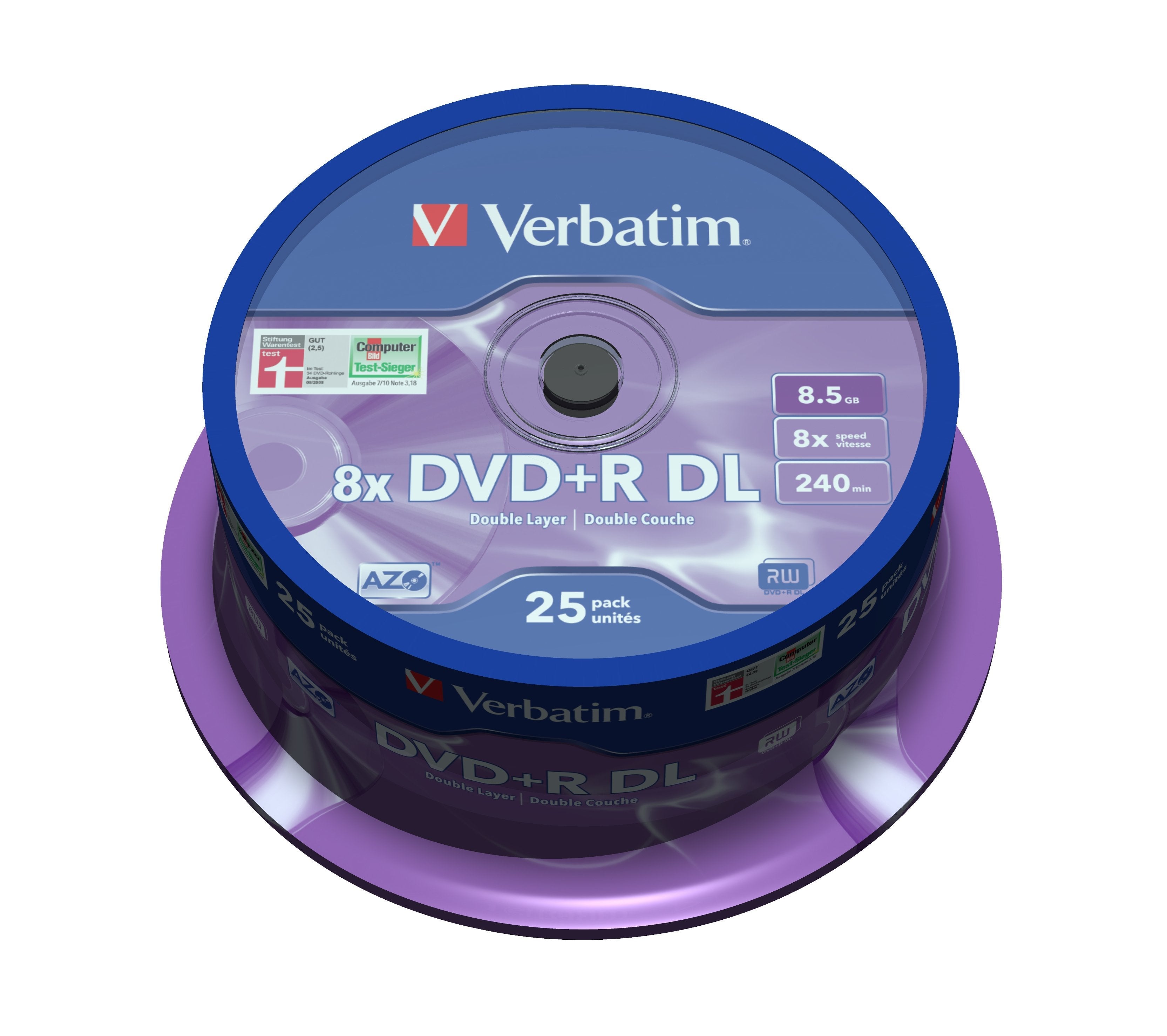 EAN 0023942437574 - Verbatim DVD+R Double Layer 8x Matt Silver 25pk Spindle 8,5 GB DVD+R DL 25 pieza(s) imagen 2