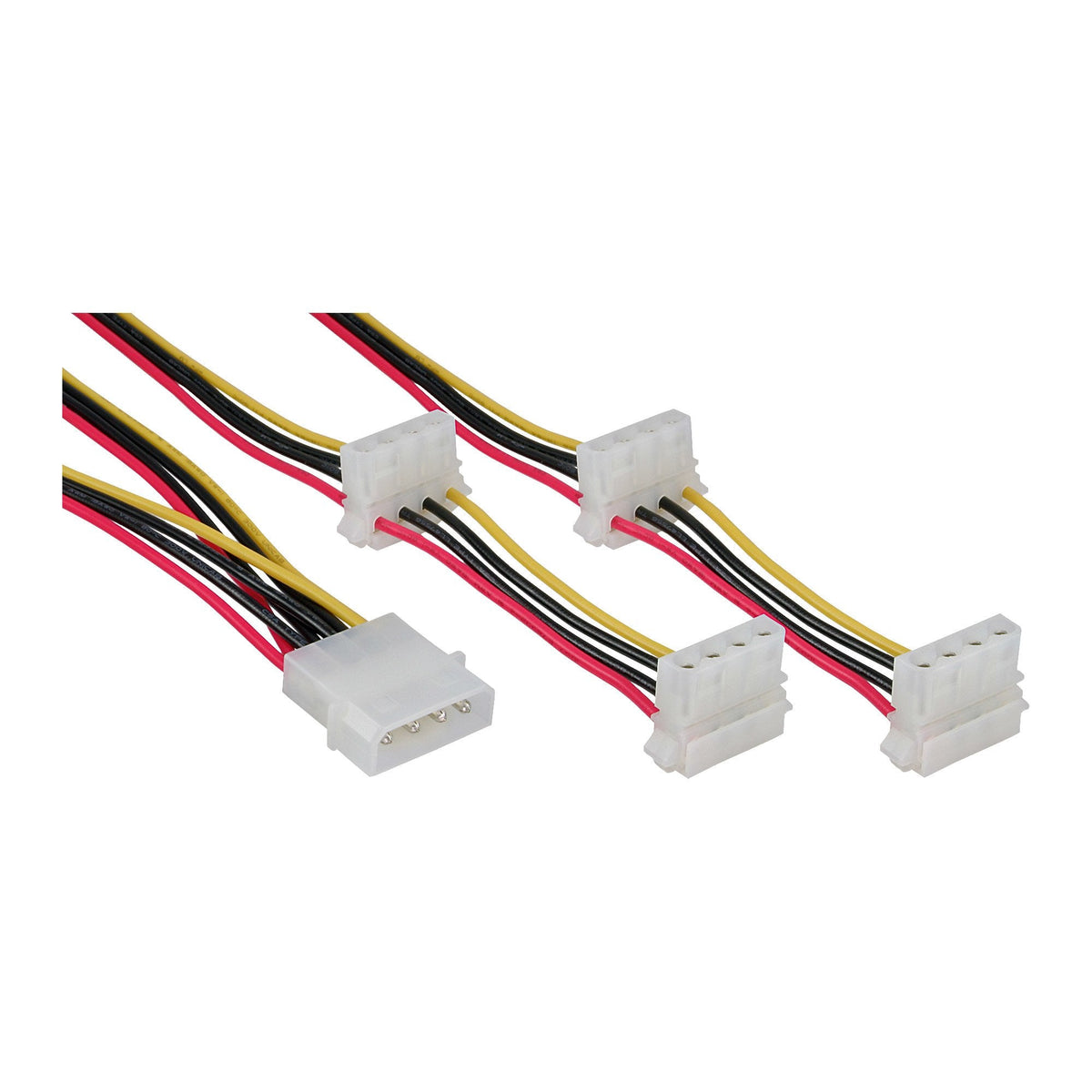 Alimentación Interna Inline 1x Molex De 4 Pines A 4x Molex De 4 Pines 0,45 M + 0,55 M