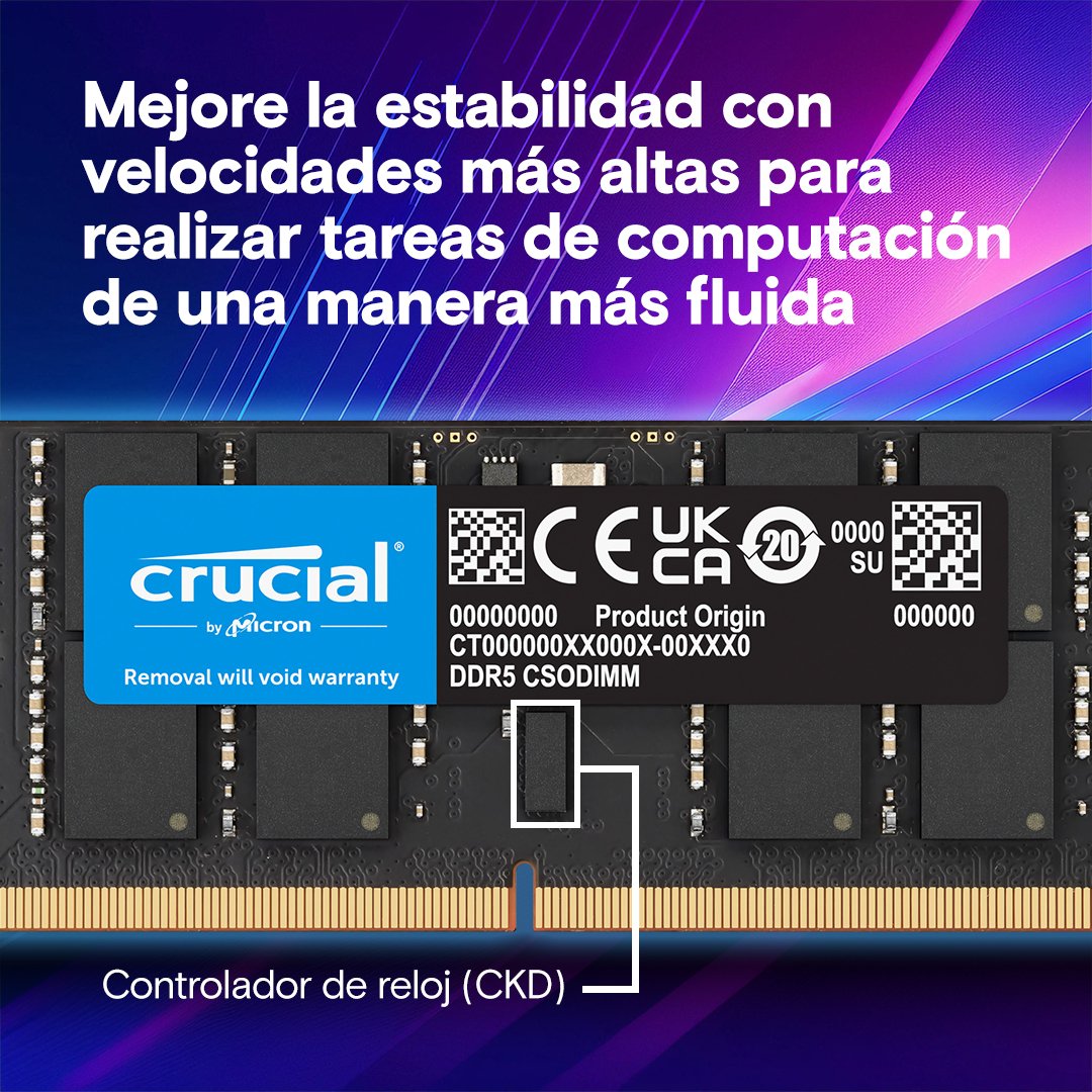 EAN 649528941220 - Crucial CT2K32G64C52CS5 módulo de memoria 64 GB 2 x 32 GB DDR5 6400 MT/s imagen 4
