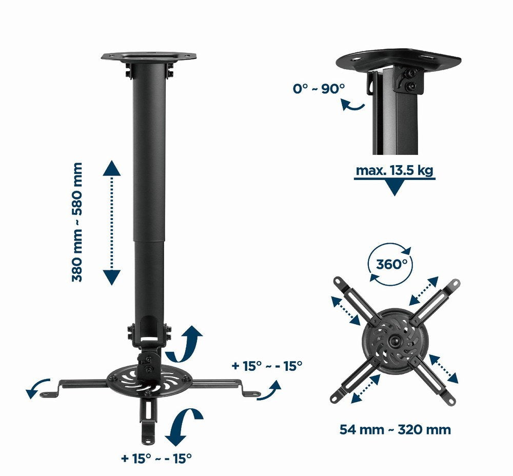 EAN 8716309128070 - Gembird CM-B-01 montaje para projector Techo Negro imagen 10