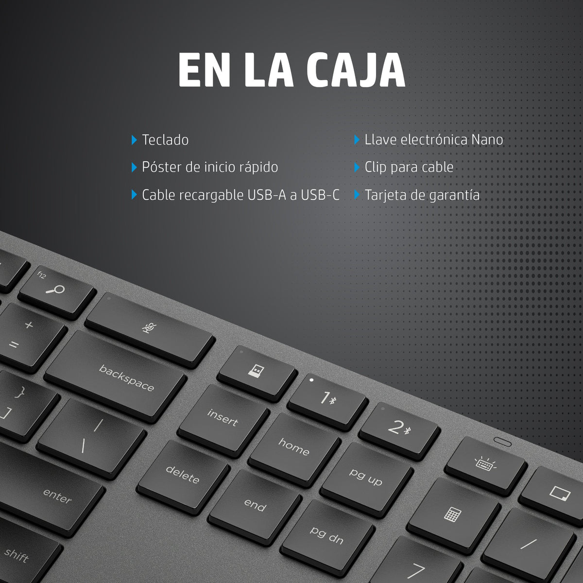 EAN 5715328187412 - HP 975 USB+BT Dual-Mode Wireless Keyboard teclado RF Wireless + Bluetooth Negro imagen 4