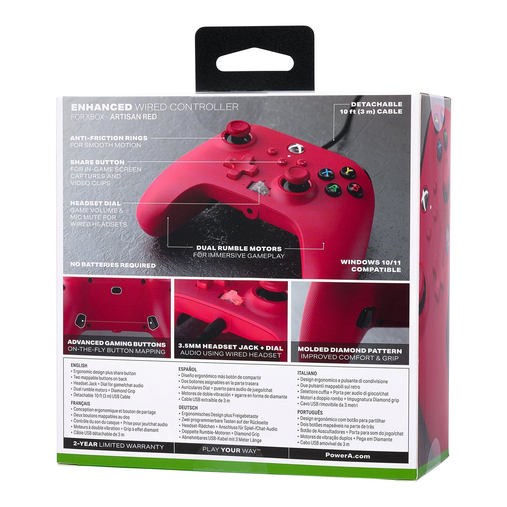Powera Xbox Series Pad Przewodowy Enhanced Artisan Red