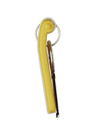 Durable Llavero Key Clip Con Etiqueta Siempre Visible Amarillo -Bolsa 6u-