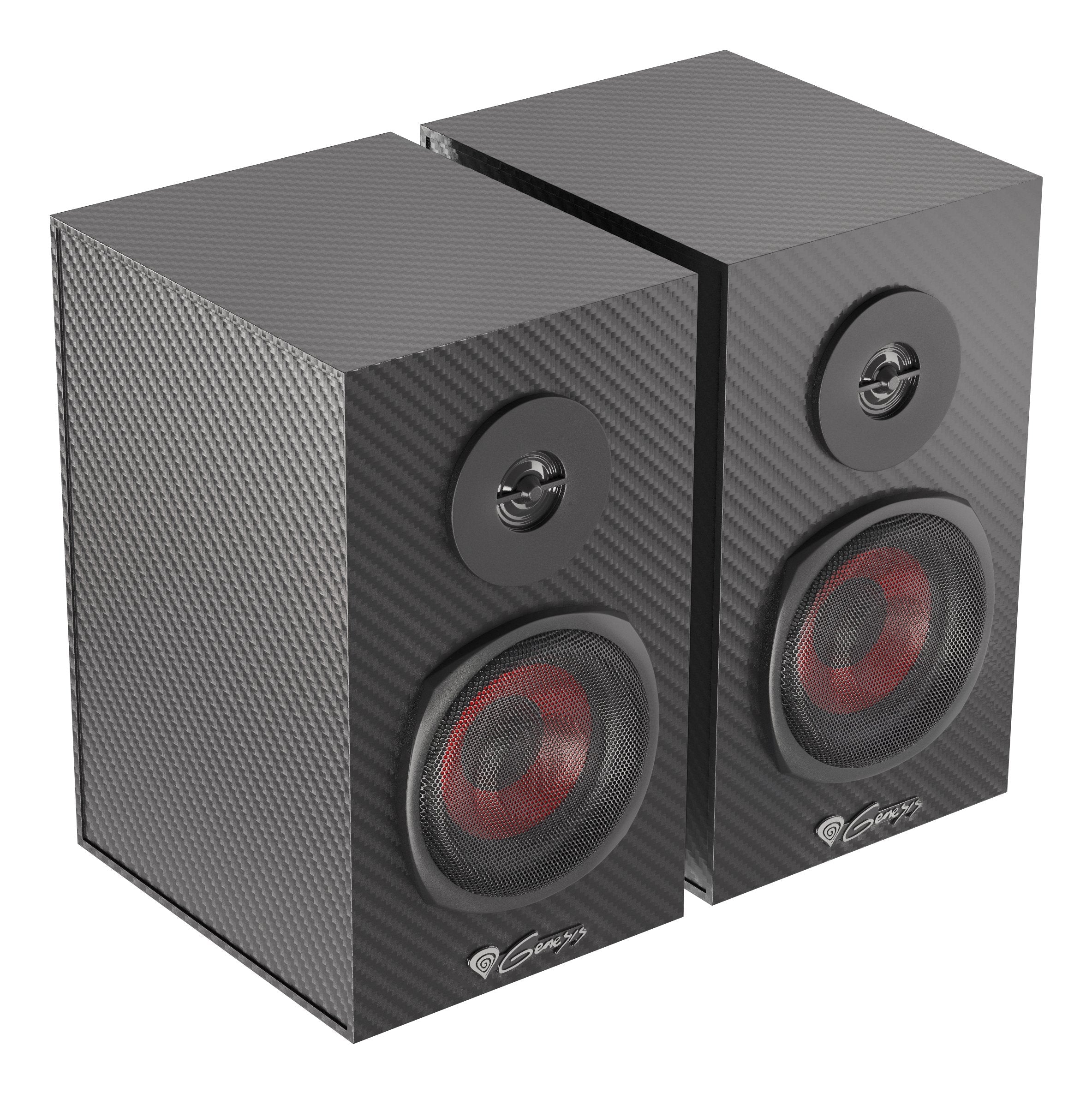 Natec Altavoces 2.0 Genesis Helium 200 10 W Negro, Rojo Alámbrico