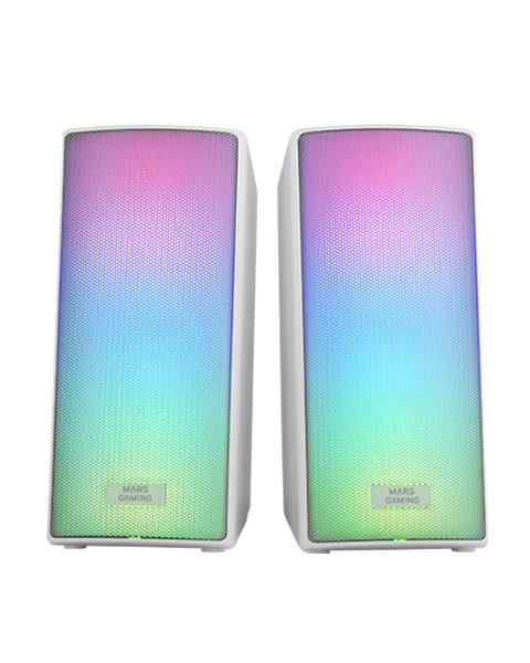 Altavoces Bluetooth Msrgb2 Blanco Mars Gaming Iluminación Rgb Full Mesh/ 15w/ Dsp/ Control De Volumen/ Conexión Jack 3.5mm, Bt 5.3
