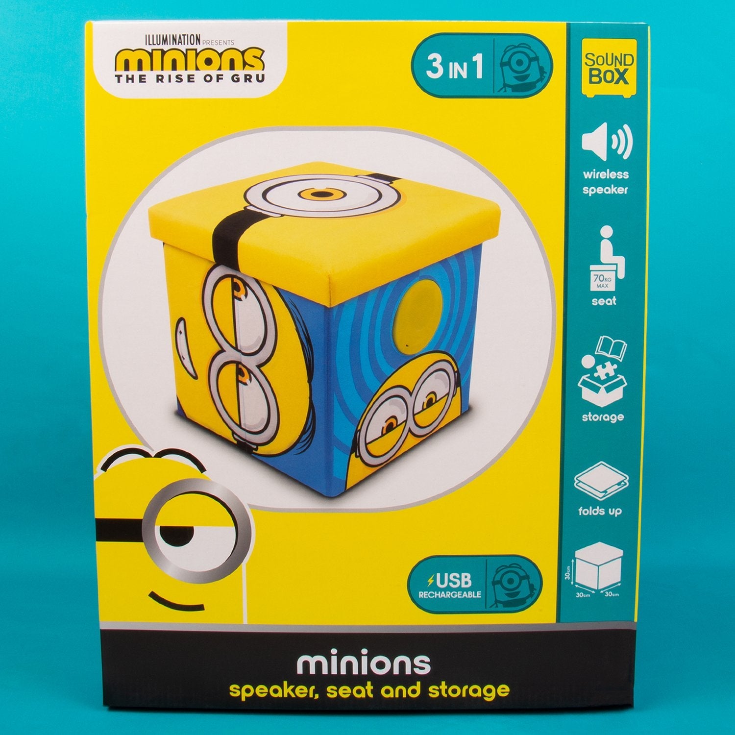 Thumbs Up! Caja De Almacenamiento Fizz Minions Con Altavoz Azul