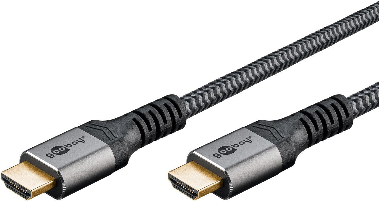 Cable Hdmi A-A 3,00 Metros Cable Premium Flexible Con Conectores Delgados De Metal, Protección Contra Dobleces Y Cable Textil D