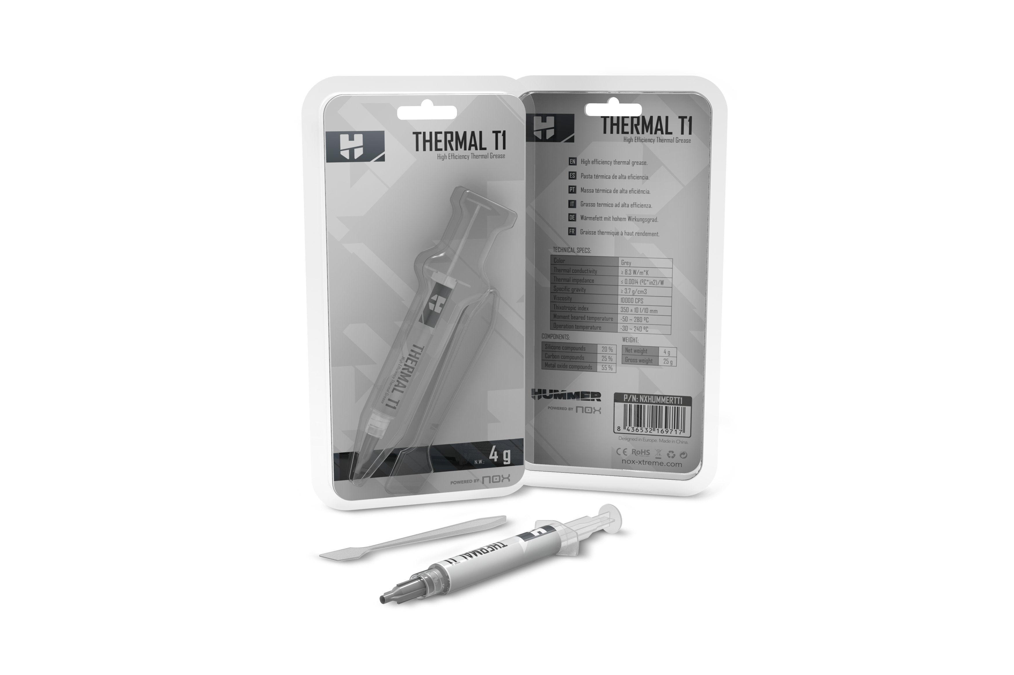EAN 8436532169717 - NOX Thermal T1 compuesto disipador de calor 8,3 W/m·K 4 g imagen 4
