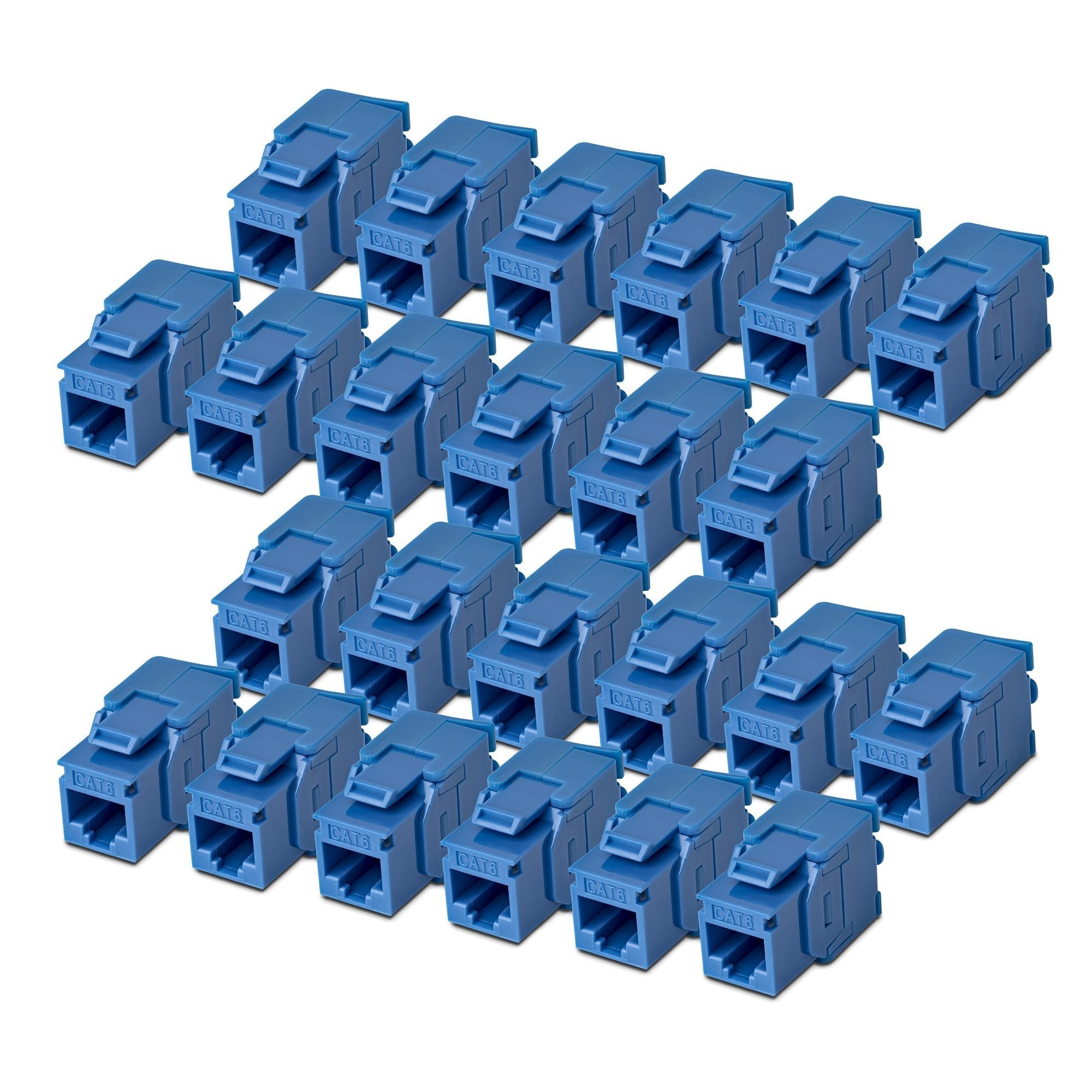 Startech.Com Cat6 Keystone Jack Módulo, Pack De 24 Rj45 Ethernet Keystone Conector Hembra, Utp Cat6 Wandbuchse, 180 Grad, Sin Herramientas, Azul, Plano, Azul, Rj-45, Conector Hembra, Conector Hembra, 10gbase-T