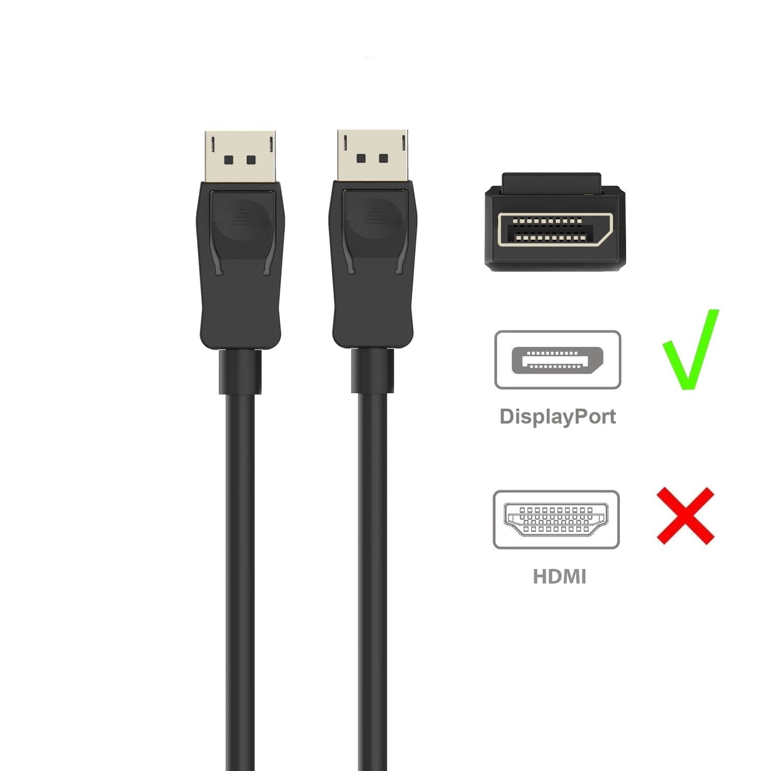 Ewent Cable Displayport 4k @ 60hz, A/A Awg28, 1mt