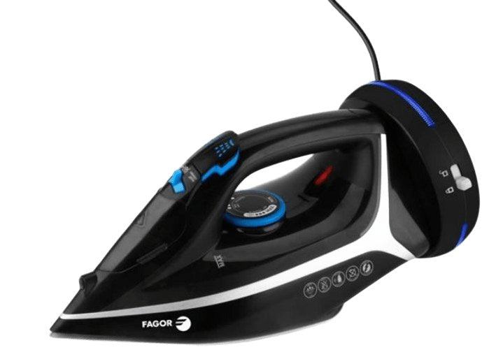 EAN 8436589741249 - Fagor Comforta Free Plancha vapor-seco Suela de cerámica 2200 W Negro, Azul, Blanco imagen 1