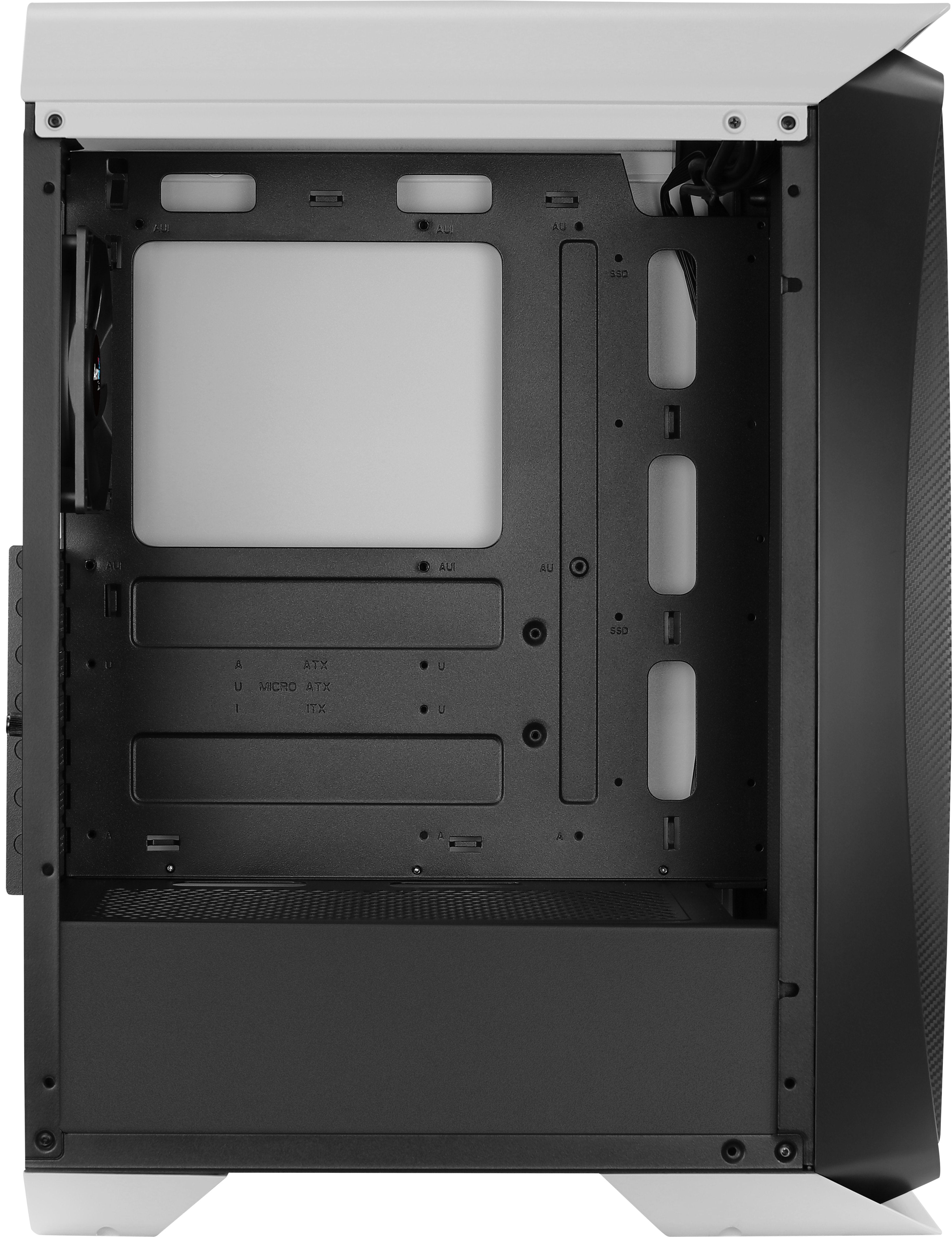 Caja Pc Aerocool Aero One Lateral De Cristal Templado Ventiladores Frontales Incluidos Rgb Colo White Sin Fuente De Alimentacion